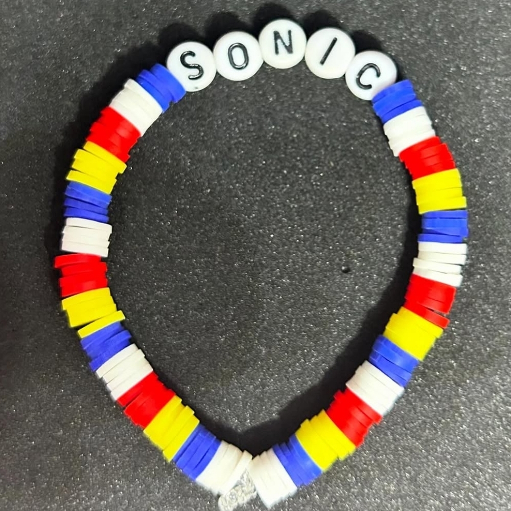 'Sonic' The Hedgehog Handmade Clay Beaded Bracelet